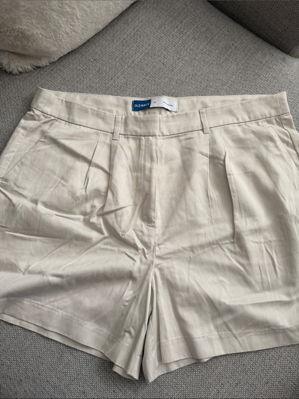 Old Navy Cream Tailored High-Rise Shorts